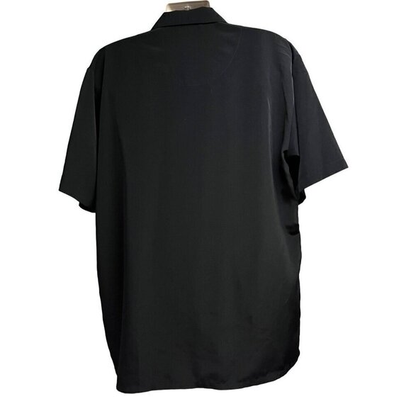 Dragonfly Mens Vintage Rockabilly Black Blue Embroidered Flames Button Up Shirt - Picture 2 of 8